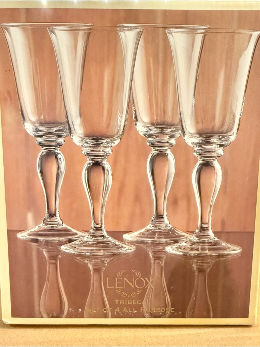 Lenox Clear Glass Wine Goblets Set of 4